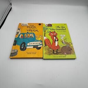 Lot Two Vintage Wonder Books Easy Readers Duck on the Truck Fox Who Traveled
